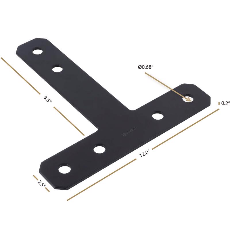 Hampton 3/16 in. H X 12 in. W X 12 in. L Black Steel T-Plate