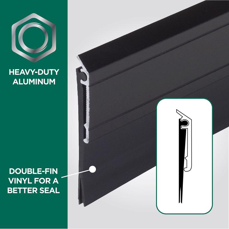 M-D Building Products Black Aluminum/Vinyl Sweep For Doors 36 in. L X 2.13 in.