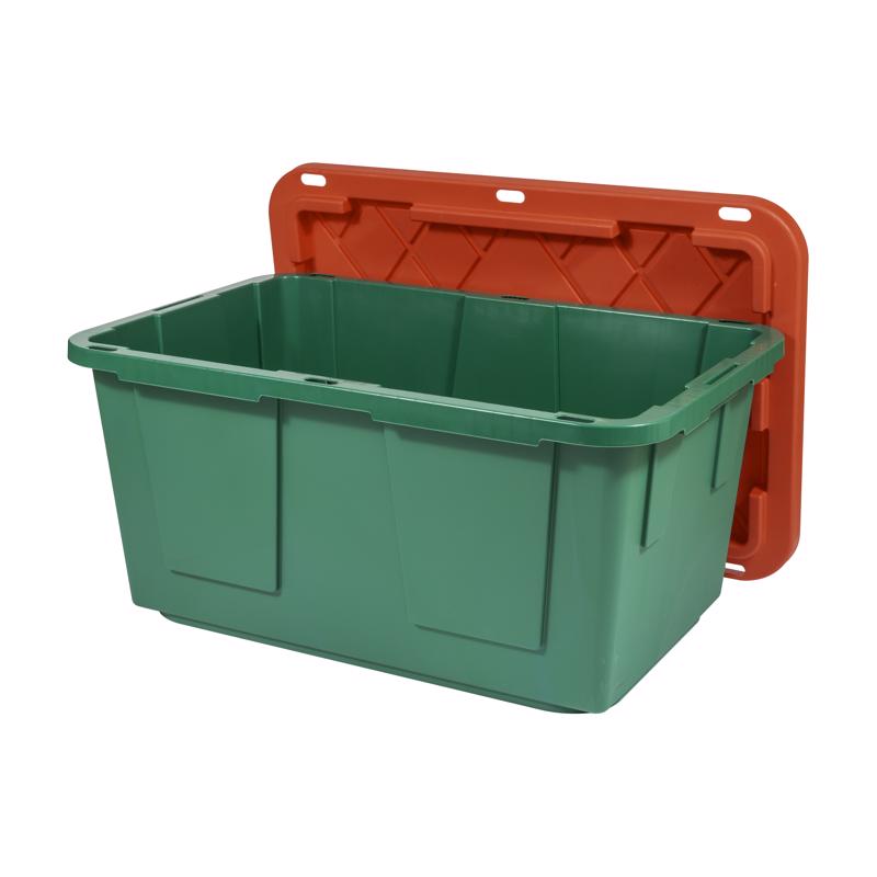 Greenmade Pro. Grade 27 gal Green/Red Snap Lock Storage Box 14.7 in. H X 20.4 in. W X 30.4 in. D Sta