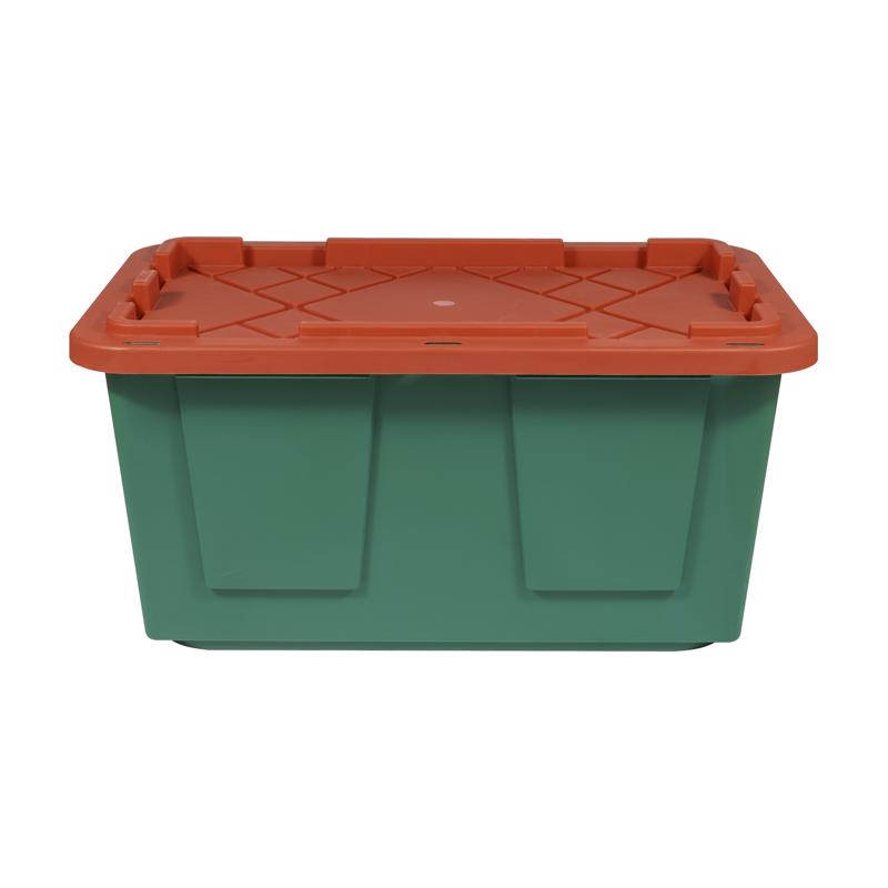 Greenmade Pro. Grade 27 gal Green/Red Snap Lock Storage Box 14.7 in. H X 20.4 in. W X 30.4 in. D Sta