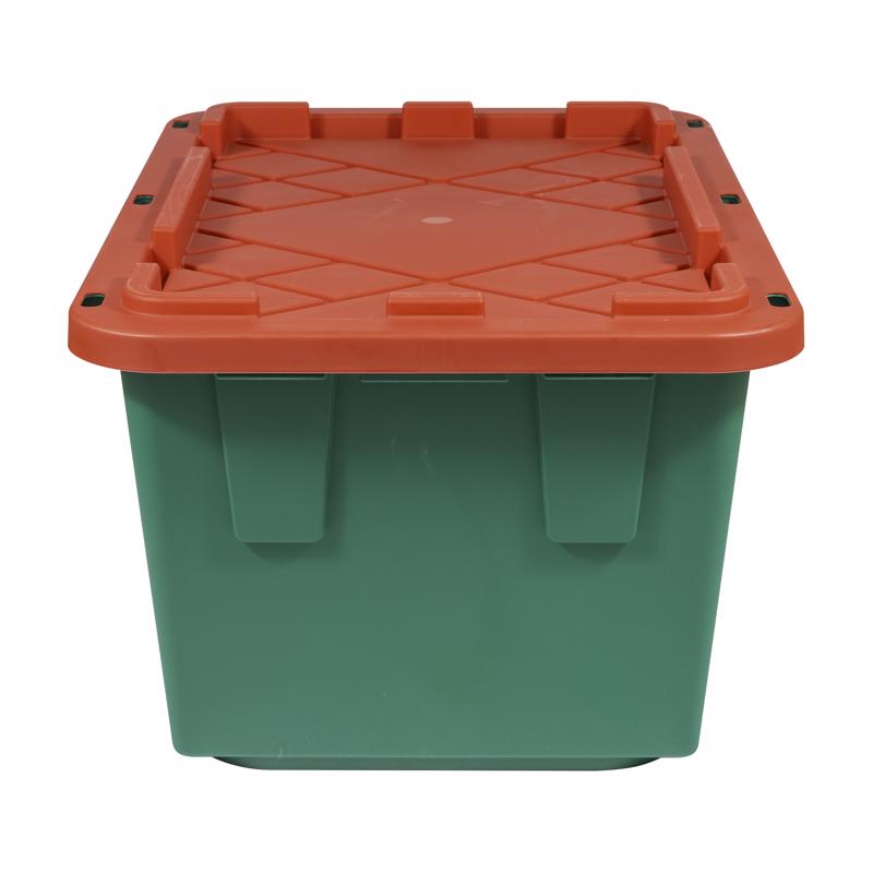 Greenmade Pro. Grade 27 gal Green/Red Snap Lock Storage Box 14.7 in. H X 20.4 in. W X 30.4 in. D Sta