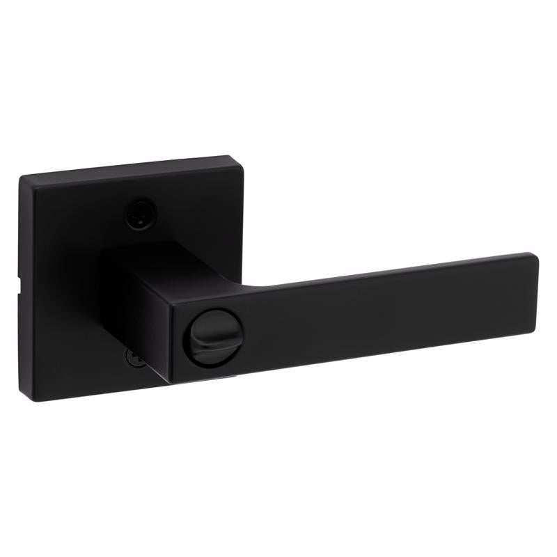 Kwikset Singapore Contemporary Matte Black Entry Door Knob 1-3/4 in.