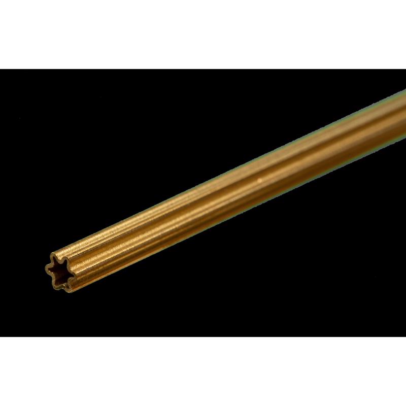 K&S 0.014 in. W X 12 in. L Star Brass Tube