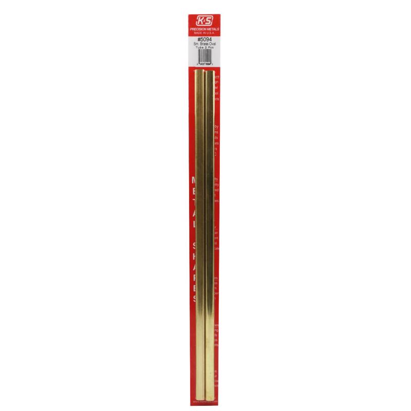 K&S .350 in. W X 12 in. L Oval Brass Tube