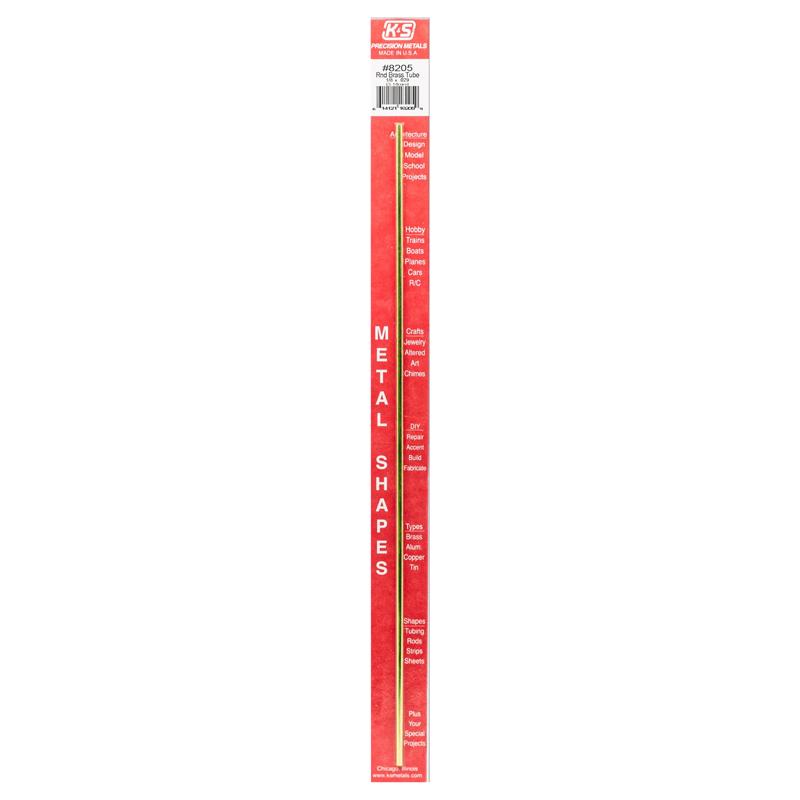 K&S 1/8 in. D X 12 in. L Round Brass Tube