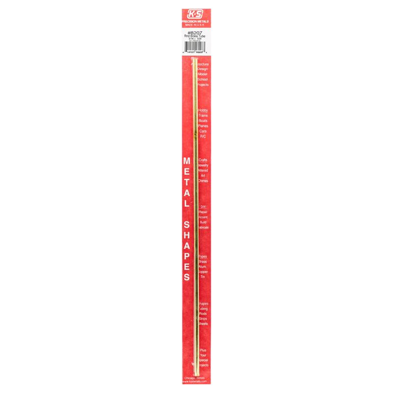K&S 3/16 in. D X 12 in. L Round Brass Tube