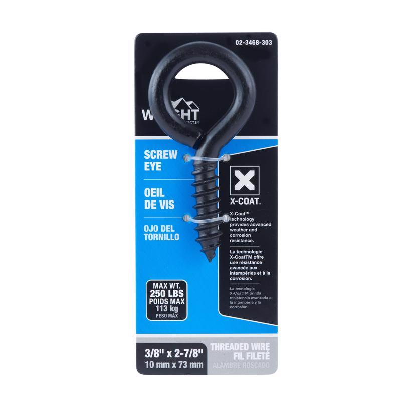 Wright 3/8 in. D X 2-7/8 in. L Black Steel Screw Eye 250 lb