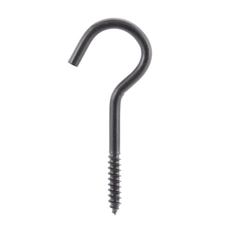 Wright Medium Matte Black Steel 3-7/8 in. L Ceiling Hook 80 lb