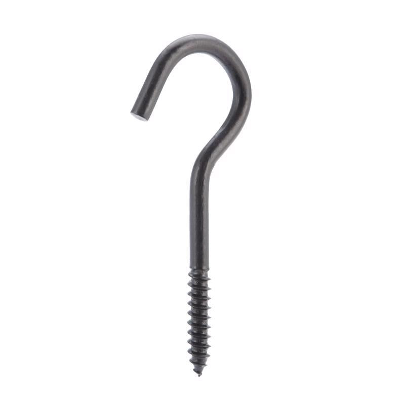 Wright Medium Matte Black Steel 3-7/8 in. L Ceiling Hook 80 lb