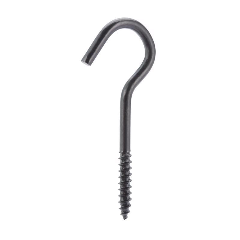 Wright Medium Matte Black Steel 3-3/8 in. L Ceiling Hook 50 lb