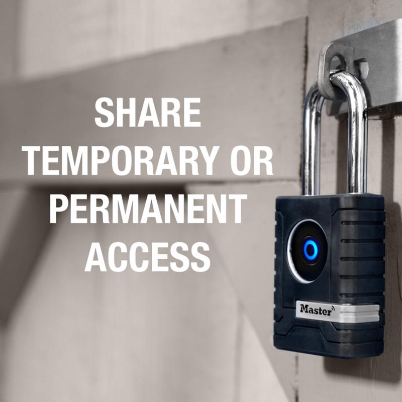 Master Lock 5-5/16 in. H X 1-1/16 in. W X 2-7/32 in. L Metal Single Locking Bluetooth Padlock