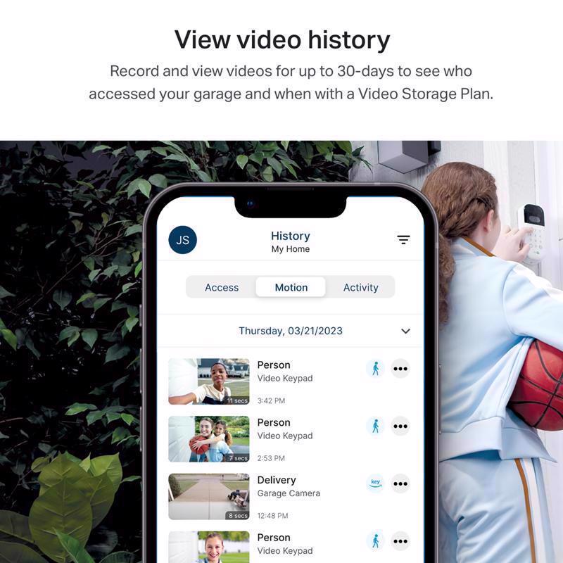 Chamberlain My Q Smart Garage 1 Door Video Keypad For WIFI