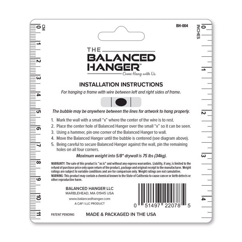 Balanced Hanger Always Level Metallic Silver Heavy Duty Mirror/Picture Hanging Kit 75 lb
