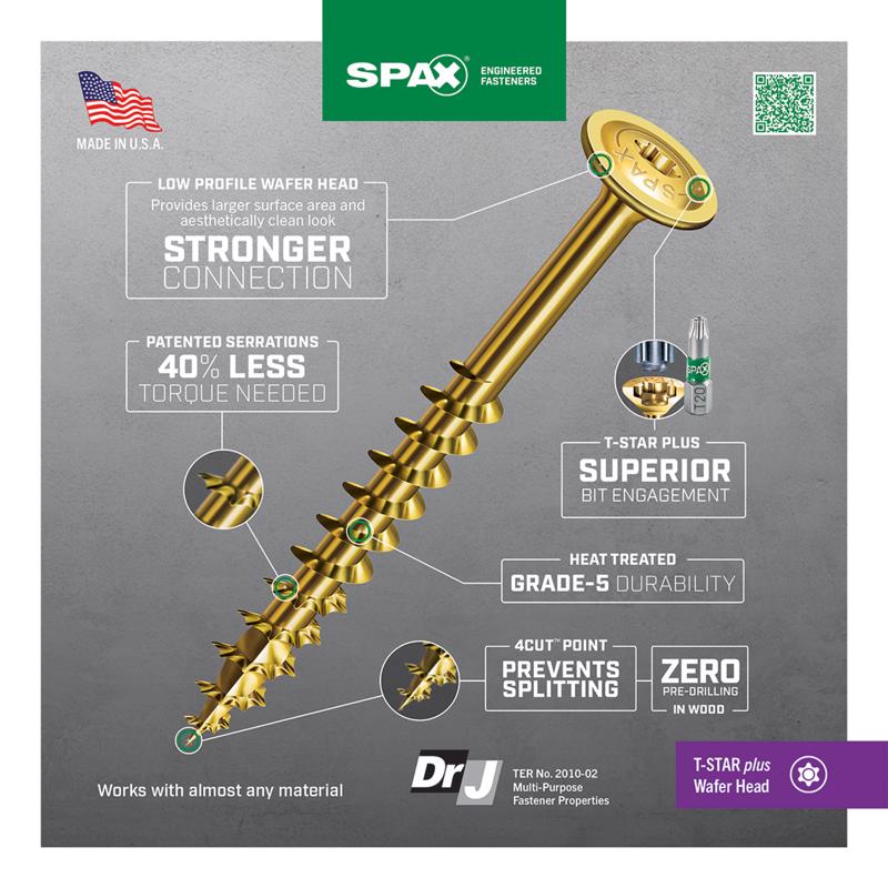 SPAX Multi-Material No. 10 in. X 3 in. L T-20+ Wafer Head Serrated Construction Screws