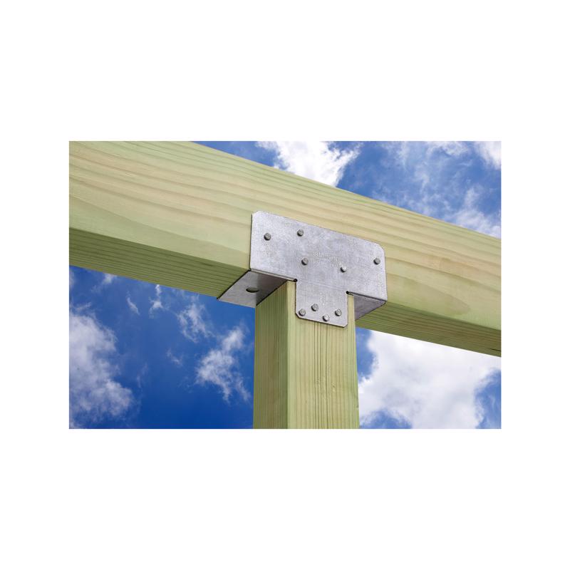 Simpson Strong-Tie 4 in. H X 3.56 in. W 16 Ga. Galvanized Steel Post Cap