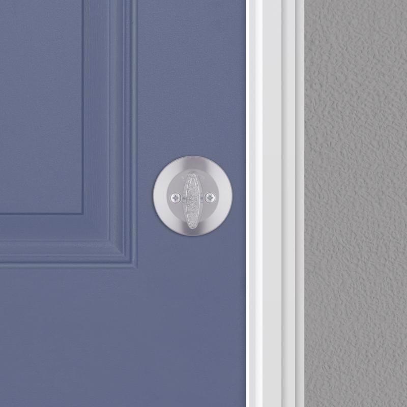 Kwikset SmartKey Security Satin Chrome Metal Single Cylinder Deadbolt