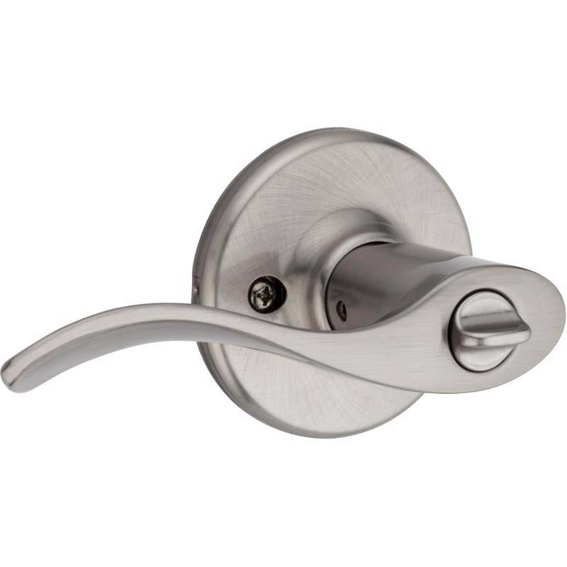 Kwikset SmartKey Security Balboa Wave Satin Nickel Entry Lever KW1 2-3/4 in.