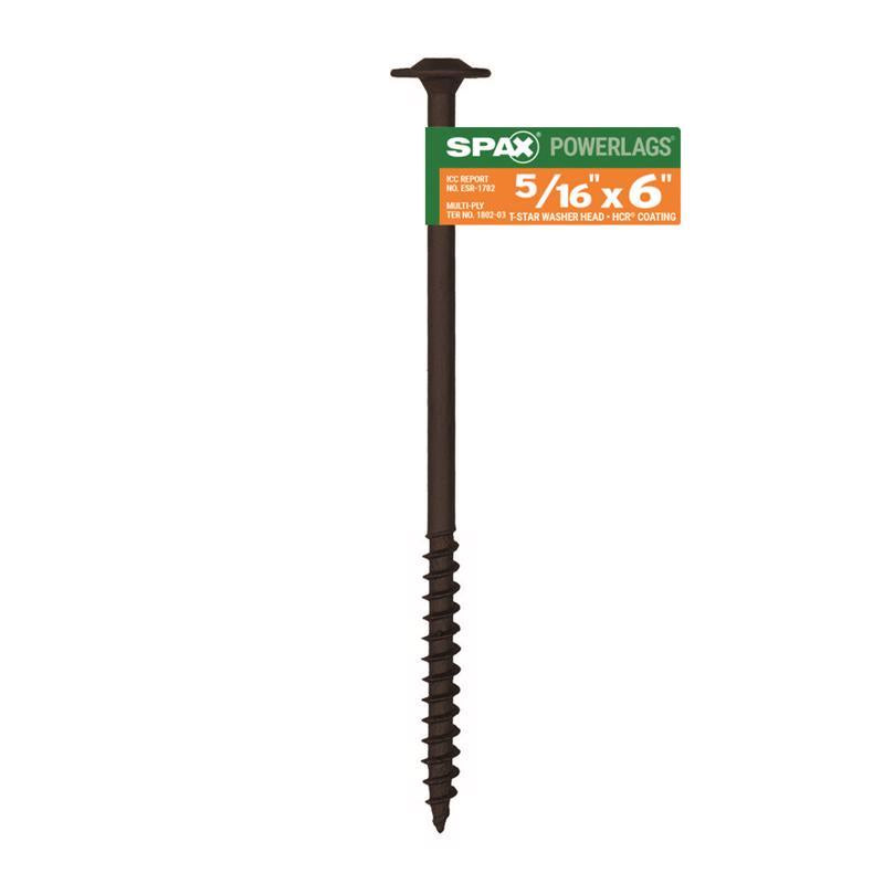 SPAX PowerLags 5/16 in. X 6 in. L Washer High Corrosion Resistant Carbon Steel Lag Screw