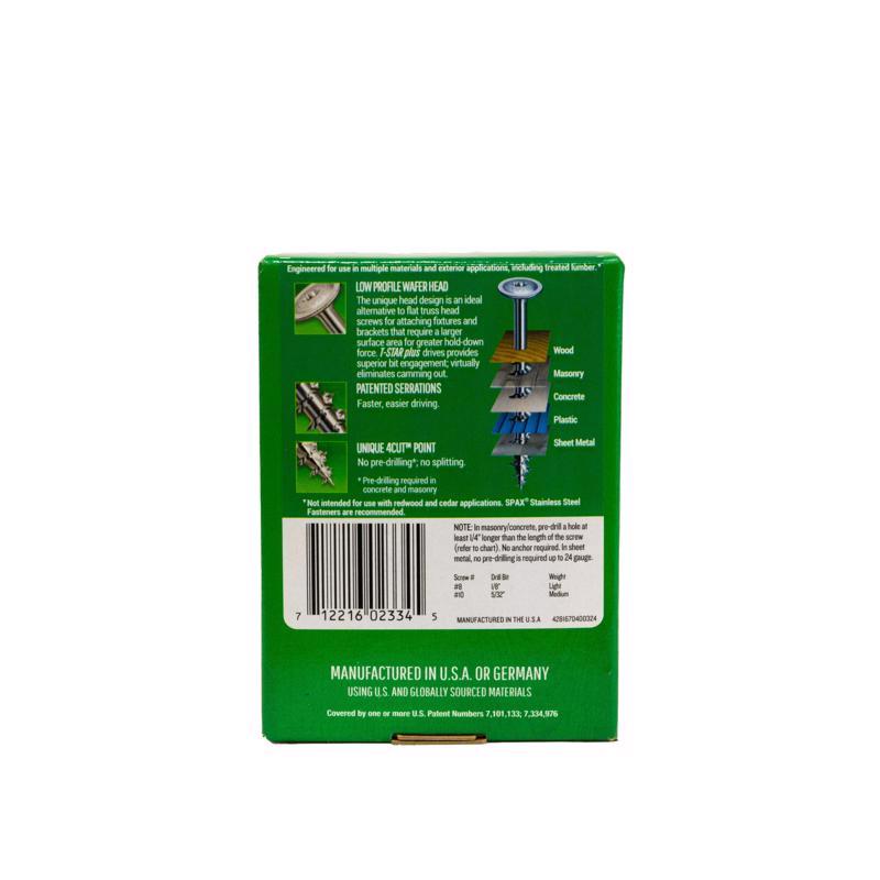SPAX Multi-Material No. 8 in. X 1-1/4 in. L T-20+ Wafer Head Serrated Construction Screws