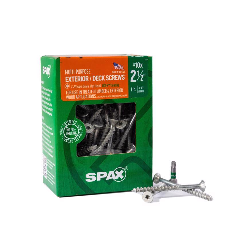 SPAX No. 10 in. X 2-1/2 in. L Gray Star Flat Head Deck Screws 1 lb 81 pc