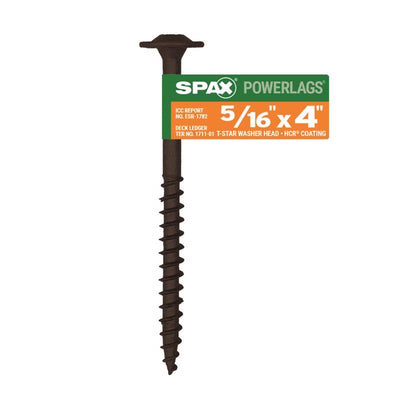 SPAX PowerLags 5/16 in. X 4 in. L Washer High Corrosion Resistant Carbon Steel Lag Screw