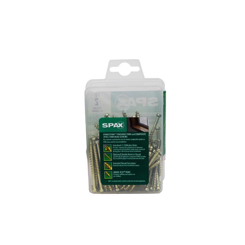 SPAX PowerTrim No. 8 in. X 2 in. L Star Round Head Serrated Trim Screws