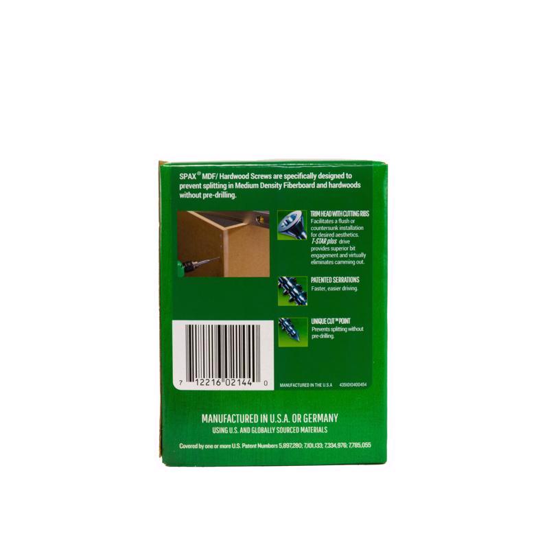 SPAX MDF No. 8 in. X 1-3/4 in. L T-20+ Trim Head Serrated Construction Screws