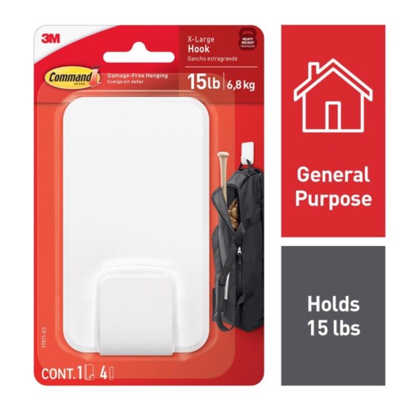 3M Command Extra Large Plastic Hook 4.7 in. L
