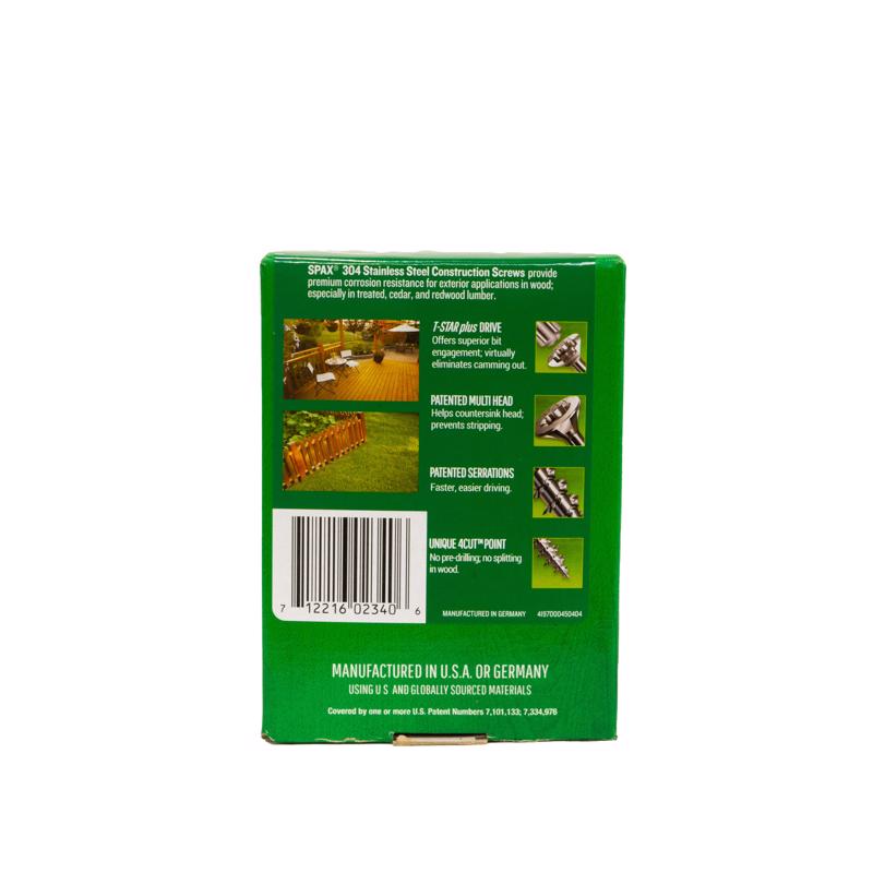 SPAX Multi-Material No. 9 Label X 1-1/2 in. L Star Flat Head Serrated Construction Screws