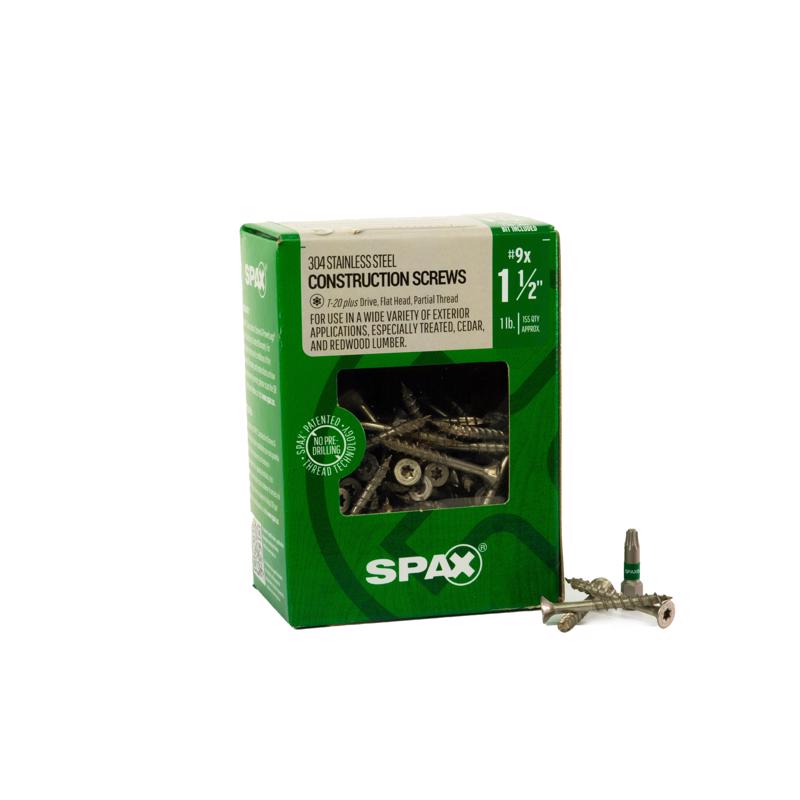 SPAX Multi-Material No. 9 Label X 1-1/2 in. L Star Flat Head Serrated Construction Screws