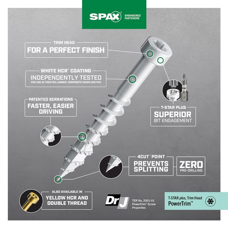 SPAX PowerTrim No. 8 Label X 2-1/2 in. L Star Trim Head Serrated Trim Screws