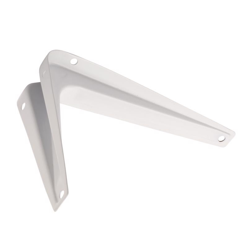 Hampton White Steel Shelf Bracket 18 Ga. 6 in. L 100 lb