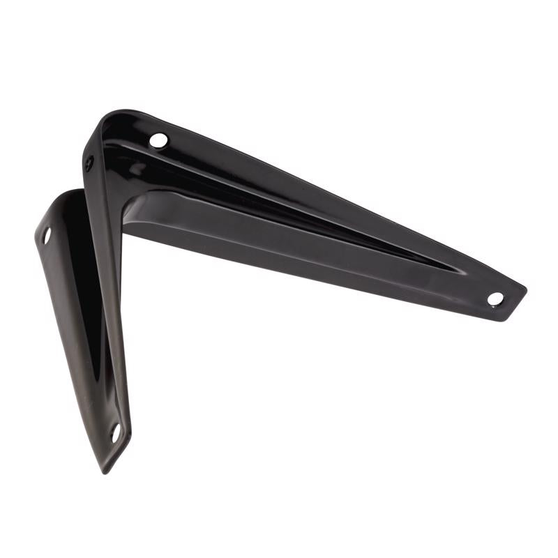 Hampton Black Steel Shelf Bracket 18 Ga. 6 in. L 100 lb