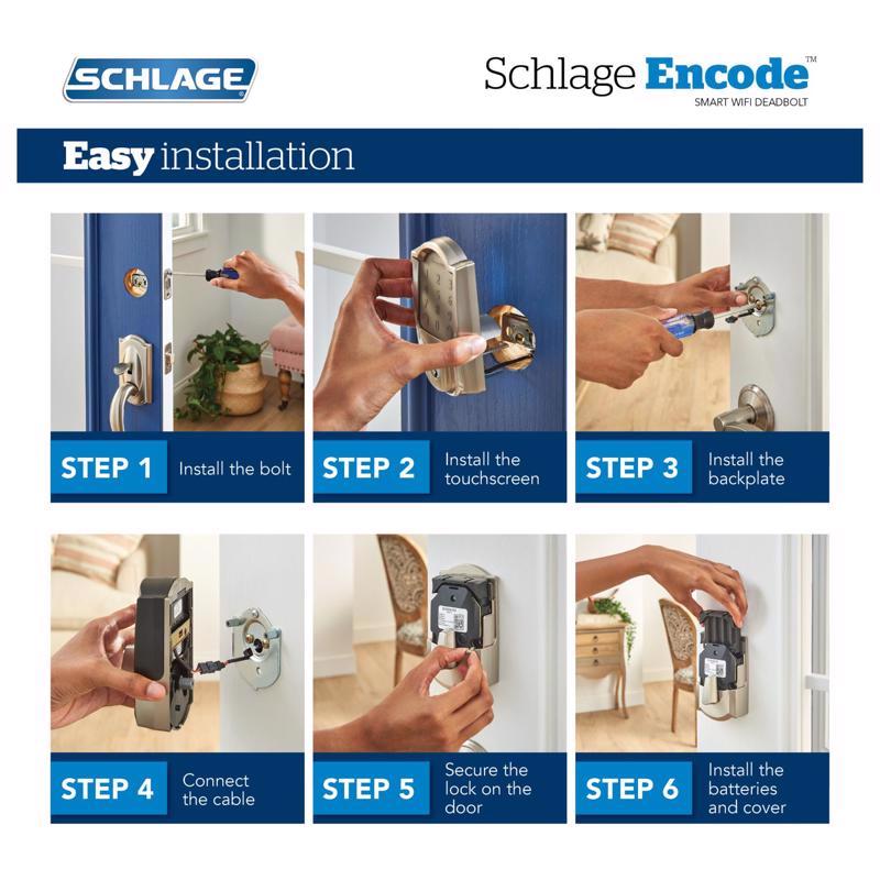 Schlage Encode Matte Black Metal Wi-Fi Deadbolt