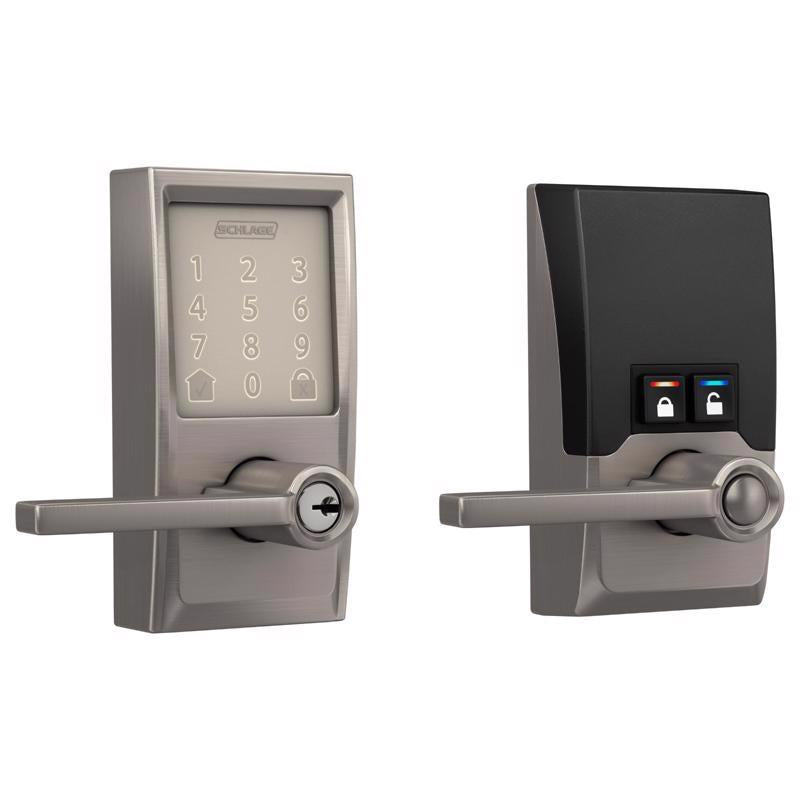 Schlage Encode Satin Nickel Metal Wi-Fi Deadbolt with Latitude Lever