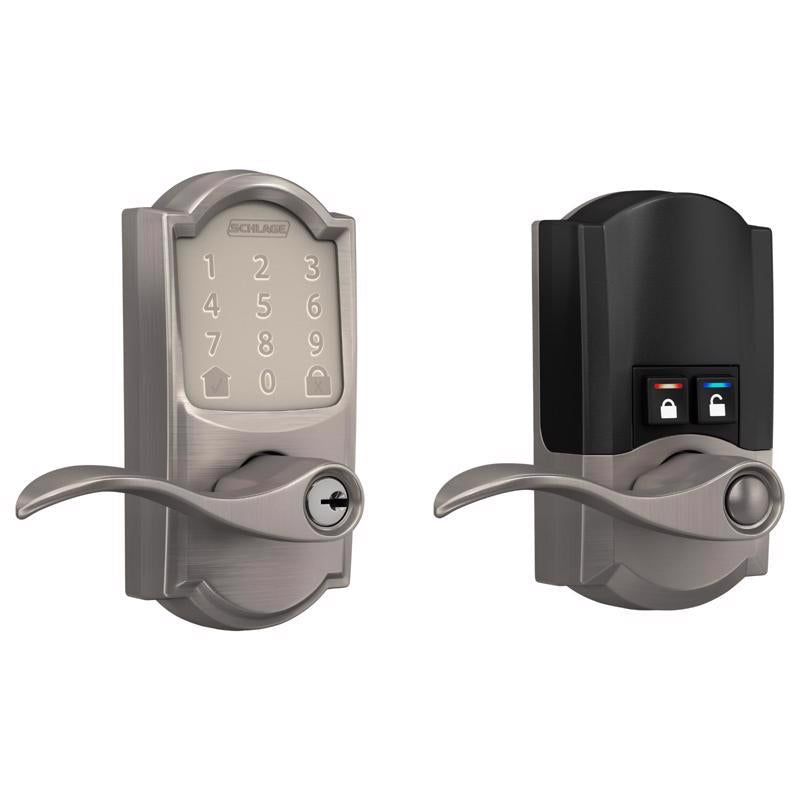 Schlage Encode Satin Nickel Metal Wi-Fi Deadbolt with Accent Lever