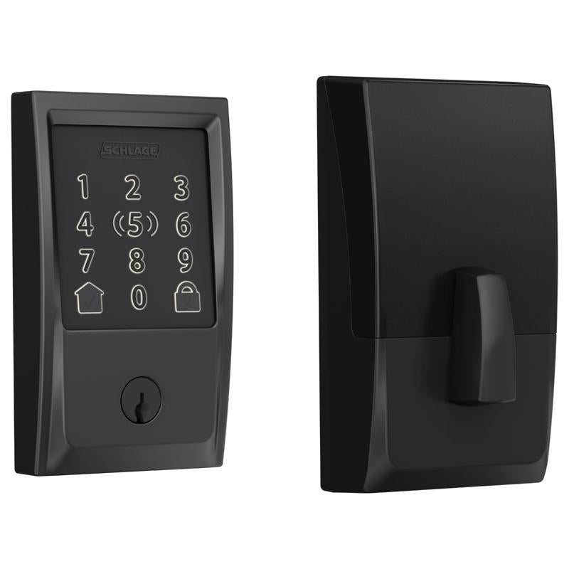 Schlage Encode Plus Matte Black Metal Wi-Fi Deadbolt with Century Trim