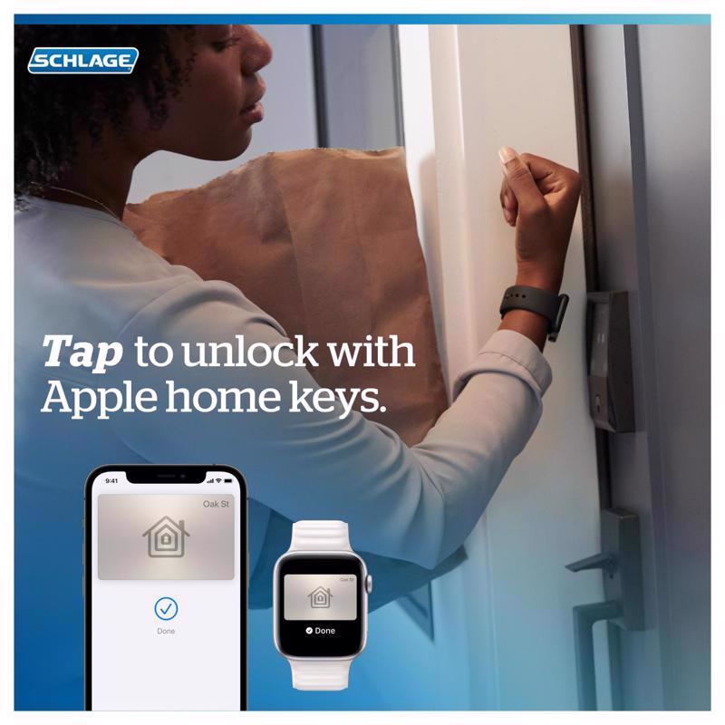Schlage Encode Plus Satin Nickel Metal Wi-Fi Deadbolt with Century Trim