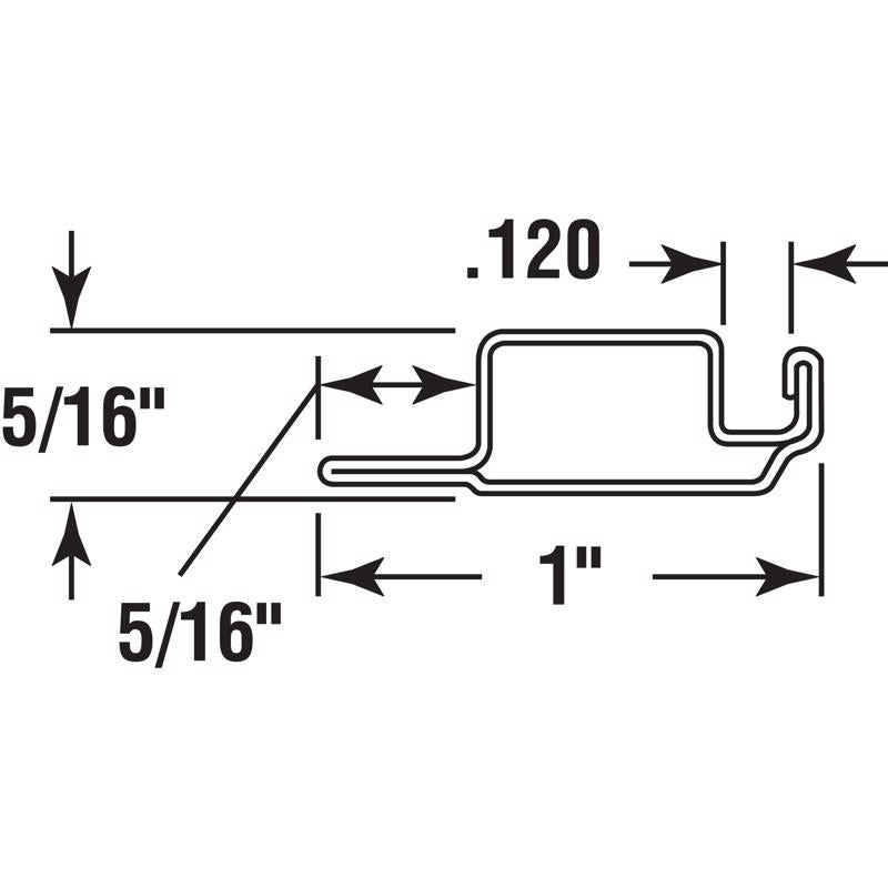 Prime-Line White Aluminum 1 in. W X 5/16 in. L Screen Frame