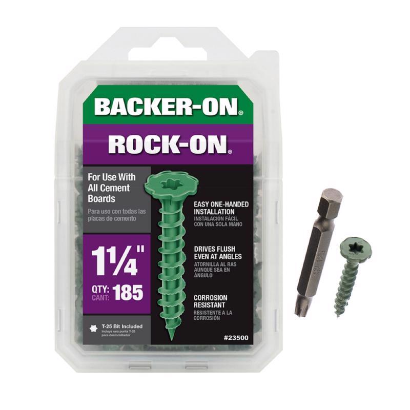 Backer-On Rock-On No. 9 X 1-1/4 in. L Star Patented Serrated Head Serrated Cement Board Screws