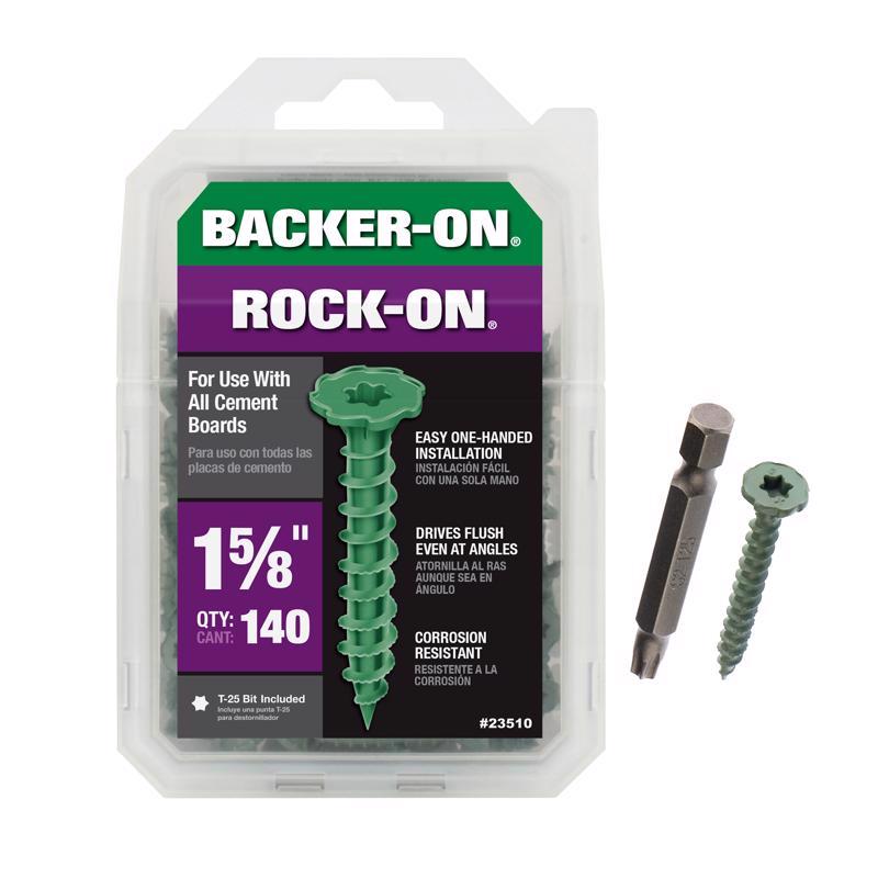 Backer-On Rock-On No. 9 X 1-5/8 in. L Star Patented Serrated Head Serrated Cement Board Screws