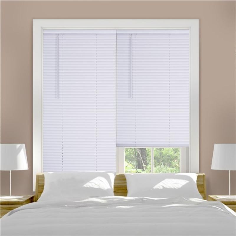 Living Accents Vinyl 1 in. Mini-Blinds 34 in. W X 72 in. H White Cordless