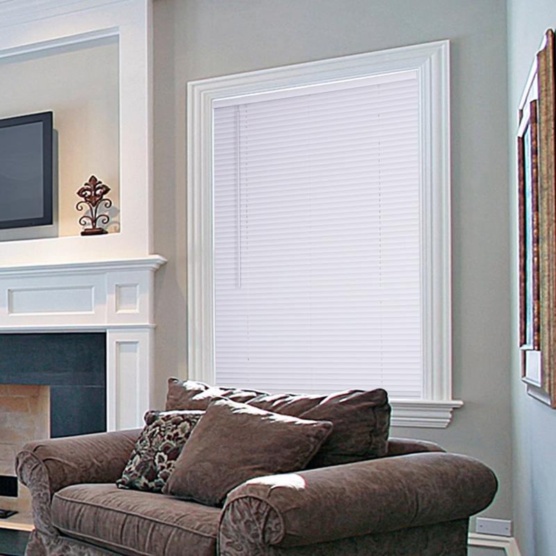Living Accents Vinyl 1 in. Mini-Blinds 70 in. W X 72 in. H White Cordless