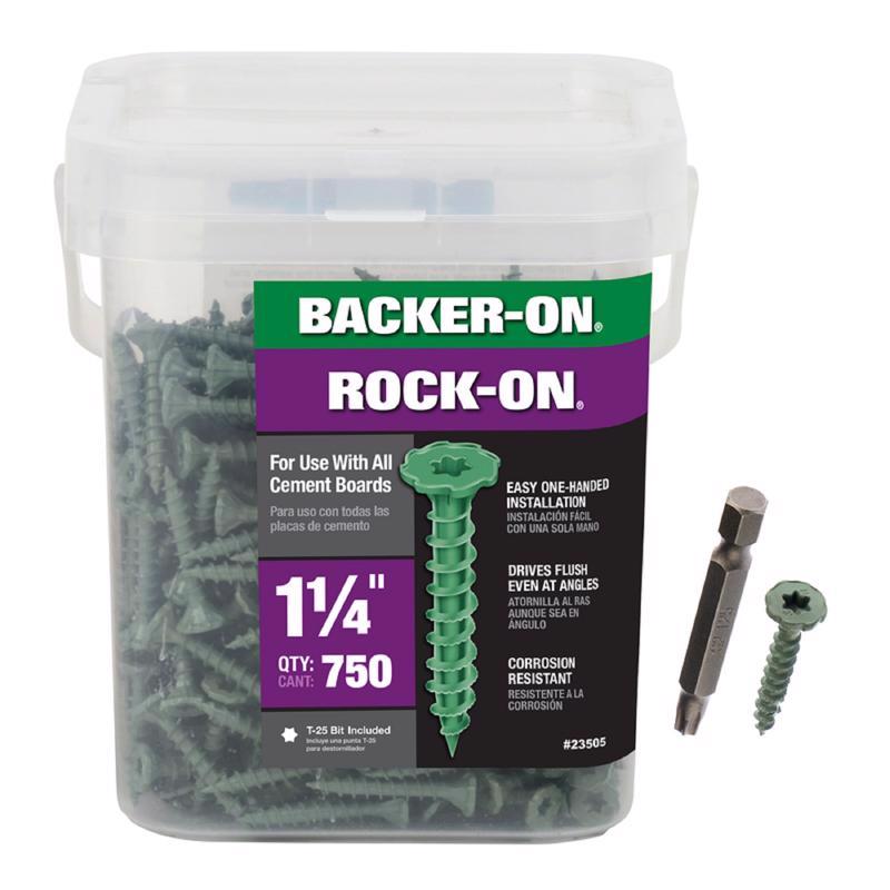 Backer-On Rock-On No. 9 X 1-1/4 in. L Star Patented Serrated Head Serrated Cement Board Screws