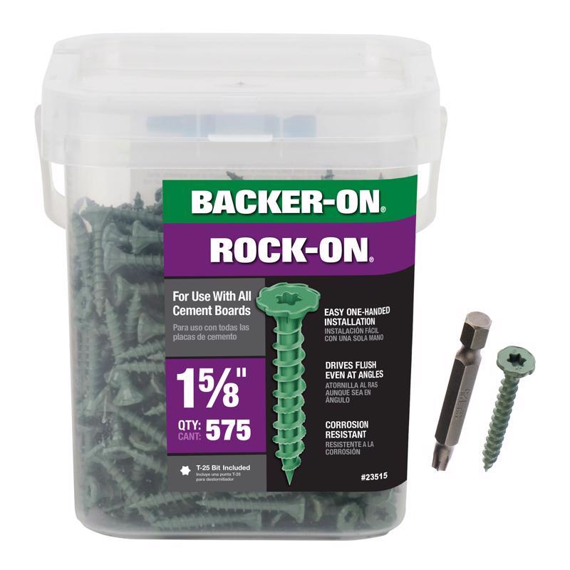 Backer-On Rock-On No. 9 X 1-5/8 in. L Star Patented Serrated Head Serrated Cement Board Screws