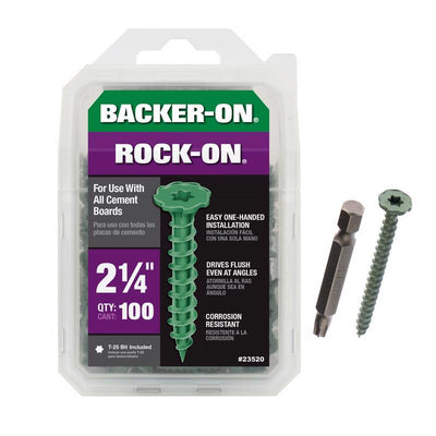 Backer-On Rock-On No. 9 X 2-1/4 in. L Star Patented Serrated Head Serrated Cement Board Screws