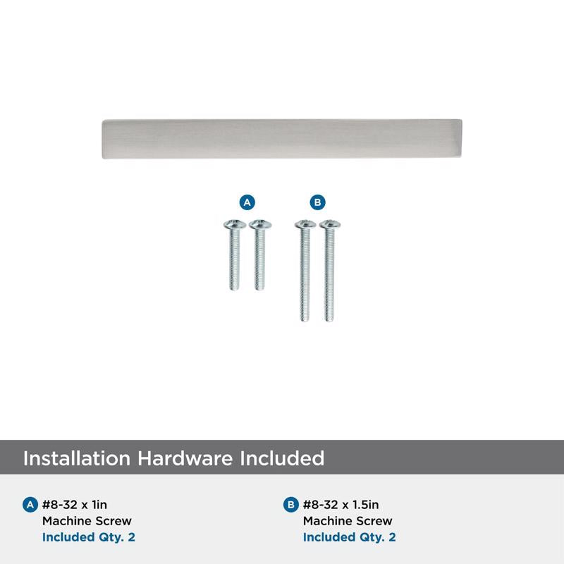 Amerock Contemporary Bar Cabinet Pull 3 in. Satin Nickel Silver