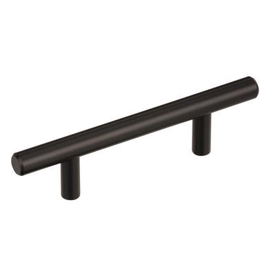 Amerock Contemporary Bar Cabinet Pull 3 in. Black Bronze Black