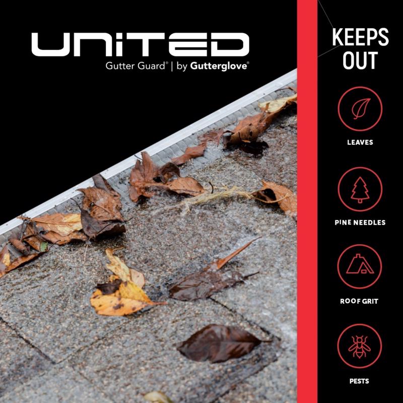 United Gutter Guard Gutterglove 5 in. W X 30 ft. L Silver Stainless Steel Gutter Guard