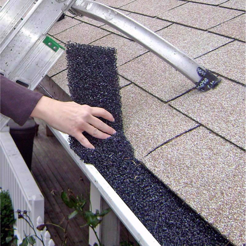 GutterFoam Original 5 in. W X 48 in. L Black Polyether Outdoor Foam Gutter Guard 8 pk